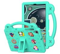 Tablet Case For Samsung Galaxy Tab A 10.1 Inch 2019 SM-T510/T515/T517 Kids Friendly DIY Cartton Doll with Kickstand Lightweight EVA Silicone Shockproof Cover Green