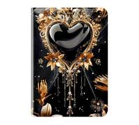 Tablet Case for Samsung Galaxy Tab S10 Lite /S10 FE /S9 FE 10.9-Inch, Slim Fit Lightweight Folio Flip PU Leather Protective Pattern Stand Wallet Tablet Case Cover,Gold Love