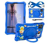 Tablet Case for Xiaomi Redmi Pad SE 8.7inch 2024 Soft Anti-Stress Silicone Case with 360° Rotate Stand/Pencil Holder/Shoulder Strap/Pen for Redmi Pad SE 8.7 inch (Dark Blue)