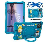 Tablet Case for Xiaomi Redmi Pad SE 8.7inch 2024 Soft Anti-Stress Silicone Case with 360° Rotate Stand/Pencil Holder/Shoulder Strap/Pen for Redmi Pad SE 8.7 inch (Sea Blue)