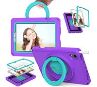 Tablet Case + Screen Protector For iPad Mini 6 8.3" 2021 Kids Case, Kids Friendly with Eagle Design, Waterproof EVA Foam Lightweight Shockproof, Ring Handle Kickstand with Shoulder Strap Purple