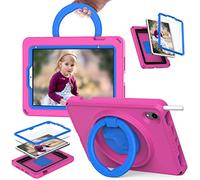 Tablet Case + Screen Protector For iPad Mini 6 8.3" 2021 Kids Case, Kids Friendly with Eagle Design, Waterproof EVA Foam Lightweight Shockproof, Ring Handle Kickstand with Shoulder Strap Rose