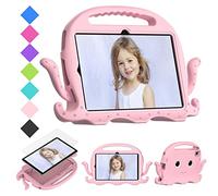 Tablet Case + Screen Protector For Samsung Galaxy Tab S6 Lite 10.4" 2020/2022 P610/615/613/P619, Kids Friendly Case with Octopus Stand Handle, Foam Lightweight Shockproof, + Shoulder Strap Pink