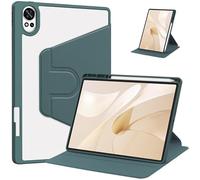 Tablet Case Suitable For Huawei MatePad 12X Air 12inch 2024 360 Rotating Acrylic Clear Hard Cover With Pen Holder(Dark green,MatePad Air 12)