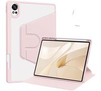 Tablet Case Suitable For Huawei MatePad 12X Air 12inch 2024 360 Rotating Acrylic Clear Hard Cover With Pen Holder(Pink,MatePad Air 12)