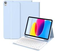 Tablet Case with Bluetooth Keyboard Magnetic Detachable Protective for iPad 10th Generation 10 9 inch 11 A16 Multiple Viewing Angles Pencil Holder Quiet Typing Scissor Structured Keys Rechargeable Bat