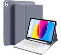 Tablet Case with Bluetooth Keyboard Magnetic Detachable Protective for iPad 10th Generation 10 9 inch 11 2025 A16 Multiple Viewing Angles Pencil Holder Quiet Typing