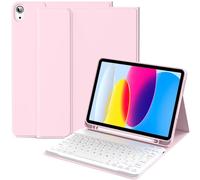 Tablet Case with Bluetooth Keyboard Magnetic Detachable Protective for iPad 10th Generation 10 9 inch 2022 11 2025 A16 Multiple Viewing Angles Pencil Holder Quiet Typing