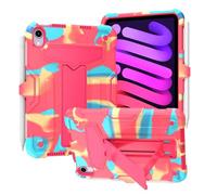 Tablet Cases Case Compatible with iPad Mini 7 (A17 Pro) 2024/Mini 6 2021 ,with Kickstand Three-Layer Hybrid Full Body Case Rugged Shock-Proof Fall Protection Cover Tablet PC Case(Rainbow Rose)