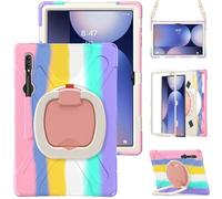 Tablet Cases Case Compatible with Samsung Galaxy Tab S10 Ultra 14.6" 2024 X920, Shockproof Sturdy Cover with 360 Rotating Kickstand,Hand/Shoulder Strap Tablet Heavy Duty Case Tablet PC Case(Pink C)