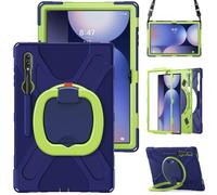 Tablet Cases Case Compatible with Samsung Galaxy Tab S10 Ultra 14.6" 2024 X920, Shockproof Sturdy Cover with 360 Rotating Kickstand,Hand/Shoulder Strap Tablet Heavy Duty Case Tablet PC Case(Navy Yello
