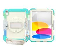 Tablet Cases Compatible with iPad 10th Generation 10.9 inch 2022 Case with Screen Protector, [Kickstand] [Shoulder Strap] Heavy Duty Shockproof Rugged case 360° Rotating Hand Strap&Shoulder Strap Tabl