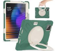 Tablet Cases Compatible with Xiaomi Mi Pad 7/Mi Pad 7 Pro 11.2inch 2024 Shockproof Case Sturdy Cover with 360 Rotating Kickstand,Hand/Shoulder Strap Tablet Heavy Duty Shell Tablet PC Case(Green)