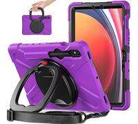 Tablet Cases For Samsung Galaxy Tab S10 Lite 10.9 inch SM-X400/X406B (2025) Case Tablet,Heavy Duty Case Shockproof Sturdy Cover with 360 Rotating Kickstand,Hand/Shoulder Strap Tablet PC Case(Purple)