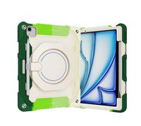 Tablet Cases Kids Case Compatible with iPad Air 11inch (M3 2025 7th/M2 2024 6th),360° Rotatable Handle Stand Case Three-in-one Shatter-Resistant Shell, Drop-Proof,Shoulder Strap Tablet PC Case(RAINBOW