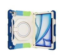 Tablet Cases Kids Case Compatible with iPad Air 11inch (M3 2025 7th/M2 2024 6th),360° Rotatable Handle Stand Case Three-in-one Shatter-Resistant Shell, Drop-Proof,Shoulder Strap Tablet PC Case(RAINBOW