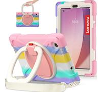 Tablet Cases Kids Case Compatible with Lenovo Tab M8 Gen4 2023 TB-300FU/M8 Gen4 2024 TB-301XU,Heavy Duty TPU Shockproof Case,360° Rotating Multi-Function Grip Bracket+Shoulder Strap Rugged Cover. Tabl