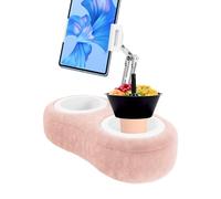 Tablet Cushion Dock - Flexible Angle Plusht Block, Featuring Detachable Food Container, Relaxed Viewing Prop Gadgets, Lightweight Lounge Aid | Secure Cradle Suited To Various Display Sizes Lap F