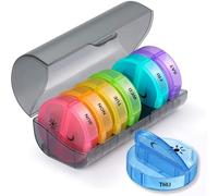 Tablet Dispenser Pill Dispenser 7 Day 3 Times a Day Solid Lockable Lid Pill Box, Essential Medication Aid for The Elderly, Alzheimers & Dementia Patients
