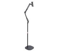 Tablet Floor Stand Universal 360 Degree Rotatable Metal Tablet Holder Adjustable Height Angle Phone Stand Floor for Devices 4 to 11inch