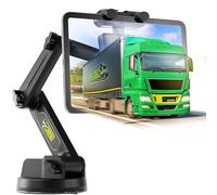 Tablet Holder for - iPad Mount for Truck, Heavy Duty Super Suction Cup, 16.7 inch Long Arm & Stable, Device & iPad Holder for Dashboard & Window - Commercial Trucker