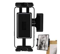 Tablet Holder, Portable Clamp Stand, Adjustable Viewing Angle Arm, Strong Phone Tablet Mount, Stable Desk Accessory for Reading, Streaming, Travel, Bedside, Black