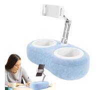 Tablet Holder with Cushion - 360° Adjustable Kındle Bed Holder | Suitable for Phones & Tablets from 12 to 33 cm with Detachable Snack Bowl | Soft Plush Fabric, Lightweight Design