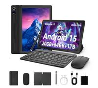 Tablet, Latest Android Tablet 10 Inch, 8-Core, 20GB+64GB+1TB TF, Dual Camera, Widevine L1, Face ID, HD Screen, 5000mAh Battery, Wifi 6, BT 5.4, 2-in-1 Tablets with Keyboard Mouse pen Protective Case