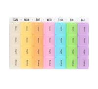Tablet Organiser Plastic Sturdy Compartment Dispenser 28 Case | 7 Day Layout, Travel Companion, Home Storage Aid, 28 Cells, Medication Sorting Box
