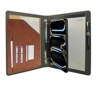 Tablet Organizer Portfolio Case with 3-Ring Binder, Binder Padfolio File Folder with Removable Tablet Holder, Compatible with 11-inch iPad Pro(2024) (Brown)