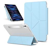 Tablet PC Bag, Case Compatible With iPad Pro 11 Inch M4 2024 (5th Gen) Case Detachable Magnetic Slim Protective Cover, Multi-Angle Viewing Clear Transparent Back Shell Shockproof Case(Light Blue)