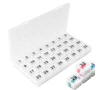 Tablet Pill Box Travel-Friendly and Dispenser | Monthly Pill 32 Numbered Removable Cases, Detach For Travel, BPA Free Small, The Perfect Pill