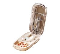 Tablet Pill Divider Cutter,Precise 1/2&1/4 Division, Stainless Steel Blade with Centering Device, Portable Multifunctional Easy CleanTravel,for Small Large Pills (Beige)