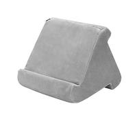 Tablet Pillow Holder, Foldable iPad Stand for Lap, Bed and Desk -Tablet Soft Pad Dock with Pocket Compatible with iPad Pro 12.9, 10.5, 9.7 Air Mini 6 5 4 3, Kindle, E-Readers (Gray)