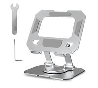Tablet Stand, All-Metal Carbon Steel, iPad Stand, 360° Rotatable, Adjustable Height Angle, Foldable and Portable, Desktop Accessory, Compatible with 4-12-inch iPad, Mobile Phone, Reader