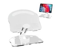 Tablet Stand For Desk - Acrylic Foldable Transparent Tablet Holder | Rotatable Aluminum Alloy Sturdy And Multipurpose Desktop Holder Stand For Electronic Reader Tablets