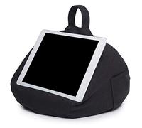 Tablet Stand for IPad-Bean Bag Cushion Holder for All Devices-Soft Pillow Lap Stand-Portable Bean Bag Imitation Hemp Car Home Tablet Cushion (Black)