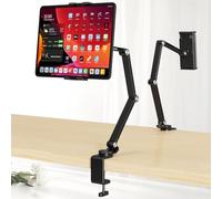Tablet Stand Holder, Adjustable Foldable Tablet Arm iPad Desk Mount with 360°Rotate Base, Phone Holder iPad Stand for Desk and Bed, Compatible with Tablets, Phones or Other 4-15.6" Device