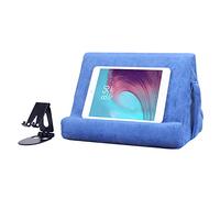 Tablet Stand Multi-Angle Tablet Pad Stand Lazy Holder Stand Soft Pad Stand Tablet Cushion Stand With Net Pocket & Black Phone Stand For Lap, Knee, Sofa and Bed Universal Phone Pad Stands(Blue)