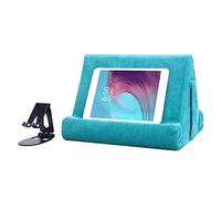 Tablet Stand Multi-Angle Tablet Pad Stand Lazy Holder Stand Soft Pad Stand Tablet Cushion Stand With Net Pocket & Black Phone Stand For Lap,Knee,Sofa and Bed Universal Phone Pad Stands(Light Blue)