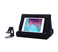 Tablet Stand Multi-Angle Tablet Pad Stand Lazy Holder Stand Soft Pad Stand Tablet Cushion Stand with Net Pocket & Black Phone Stand for Lap, Knee, Sofa and Bed Universal Phone Pad Stands (Black)
