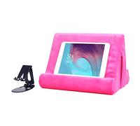 Tablet Stand Multi-Angle Tablet Pad Stand Lazy Holder Stand Soft Pad Stand Tablet Cushion Stand With Net Pocket & Black Phone Stand For Lap,Knee,Sofa and Bed Universal Phone Pad Stands(Pink)