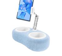 Tablet Stand Pillow - Adjustable Holder For BeDd | Phone & TableTt HoldeRr With Snack Bowl | Fits 4.7-13 Inch Devices | Ideal Sofa, Couch, Bed, Car Reading And Viewing Comfort | Plush + ABS + Al
