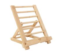 Tablet Stands - 24.8cm Wooden Adjustable Book Holder | Natural Wood Desktop Cell Phone Stand, Reading Rest With Charging Hole For Tablet PC Textbook Music Document Nightstand Home Office Desk