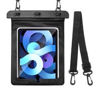 Tablet Transparent Waterproof Ipad Case for IPad Samsung Huawei Water Resistant Protective Case for New iPad 9 8 7 iPad Air 2 Huawei MediaPad T3 Samsung Galaxy Tablets Up to 10.2 inch (Black)