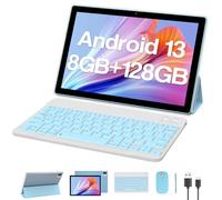 Tablet with Keyboard 10 inch Tablets Android 13 Tableta 2 in 1 Tablet 8GB+128GB Game Tab included Case wireless Mouse Stylus Pen Screen Protector 10.1" Tablets PC Dual Camera 5G-Wifi WiFi6 Bluetooth