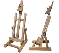 Tabletop Artist Easel - Adjustable 34cm Portable Mini Wooden Beechwood Desktop Stand for Painting, Sketching, Watercolour, Displaying Photos & Tablets - No Assembly Required