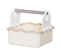 Tabletop Bird Perch Stand for Parrots, Detachable Multifunctional Toy Gym & Potty Training Perch for Cockatiels, Parakeets- Warm Brown