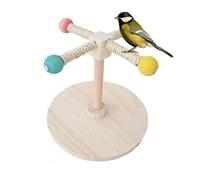 Tabletop Bird Perch - Wooden Cockachiel Standing Perch | Pog Grind Pole for Birds | Wooden Parrot Standing Fork | Rotating Paraquito Concentrated Branch for Macaw, Conure, Lovebird, or Cocachiel