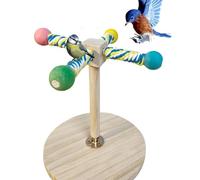 Tabletop Bird Perch, Wooden Parrot Standing Fork, Paw Grinding Pole, Natural Wood Texture, Foot Exercise Trainer, Medium Size, Perfect for Parakeets, Macaws, Lovebirds, Cockatiels